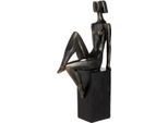 Skulptur GILDE "Skulptur Frau Eleganz bronzefarben", schwarz (bronzefarben, schwarz), B:8cm H:39cm T:22cm, Kunstharz, Dekofiguren, Skulptur, Anmut graziös dekorativ Wohnambiente Geschenkidee