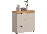 Kommode OTTO HOME "MAMBO II, Breite 77 cm, 1 Tür, 1 Einlegeboden, 3 Schubkästen", kaschmir, wotan eiche nachbildung, B:77cm H:80cm T:37cm, Holzwerkstoff, Sideboards, Kommode, Kommode, Anrichte, Wohnzimmer, Schlafzimmer