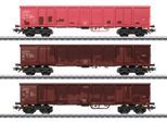 Güterwagen MÄRKLIN "Hochbordwagen-Set DB AG - 47188", rot, Modelleisenbahn-Fahrzeuge, Kinder, Kunststoff, Metall, Güterwagen