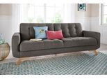 3-Sitzer EXXPO - SOFA FASHION "Fiord, aktuelles Design, tolle Detailverarbeitung im Sitz und Rücken", grau, B:222cm H:87cm T:89cm, Vintage (100% Polyester);Webvelours (100% Polyester), Sofas, 3-Sitzer, bequem, wahlweise Kippcouch mit Bettfunktion und Bettkasten, Holzfuß