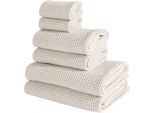 Handtuch Set "Tabina, Duschtücher, Handtücher, Gästetücher, Premium 500 gr/m²", beige (almond), 6, Waffelpiqué, Waffelpiqué, Obermaterial: 100% Baumwolle, LEGER HOME BY LENA GERCKE, Handtuch-Sets, Handtuch Set, Premium Handtücher, 100% Baumwolle, weich, 5 Jahre Garantie, Topseller