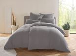 Bettwäsche "Hevin", grau, B/L: 155cm x 220cm, 1 Stk., 1 Stk., Musselin, B/L: 80cm x 80cm, 2, Musselin, Obermaterial: 100% Baumwolle, LEGER HOME BY LENA GERCKE, Bettwäsche, Bettwäsche, Bettwäsche ab Gr. 135x200 cm, samtweiches Musselin, 100% Baumwolle