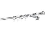 Gardinenstange MYDECO "20mm Ball Wandträger 12 cm", grau (chromfarben), L:280cm, Gardinenstangen, Gardinenstange