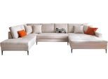 Wohnlandschaft OTTO HOME "Summer", beige (b800 zoom 1 cream), B:360cm H:86cm T:195,5cm, Sofas, Wohnlandschaft, U-Form, B: 360cm in Cord & Struktur