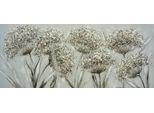 Ölgemälde BÖNNINGHOFF "handarbeit PUSTEBLUMEN XXL 60x140 cm – Wandbild Kunst Deko", beige (farbe bild(er): weiß, grau, braun, gold), B:140cm H:60cm T:2cm, Acrylfarbe, Canvas, Holz, Bilder, Ölgemälde, handgefertigt, jedes Bild ein Unikat