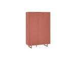 Carryhome Highboard, Schwarz, Rotbraun, Metall, 5 Fächer, 95x134x38 cm, Beimöbel erhältlich, Wohnzimmer, Kommoden & Sideboards, Highboards