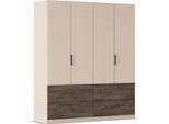 Kleiderschrank RAUCH "Koda", beige (beige (champagner), atlantic oak dunkel), B:181cm H:210cm T:54cm, Holzwerkstoff, Schränke, Kleiderschrank, mit symmetrisch angeordneten Schubladen MADE IN GERMANY