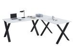 Schreibtisch VCM "X Schreibtisch Eckschreibtisch L Form 130x130x50", weiß (schwarz, weiß), B:130cm T:130cm, Tische, Schreibtisch