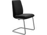 Polsterstuhl STRESSLESS "Laurel", schwarz (schwarz paloma, schwarz matt), B:53cm H:92cm T:59cm, Leder PALOMA: PALOMA ist ein durchgefärbtes Semianilin-Möbelleder mit natürlicher Narbung., Stühle, Polsterstuhl, Low Back, Größe L, mit Beinen aus Stahl in Schwarz matt