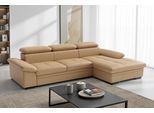Ecksofa SIT & MORE "Viola L-Form, B: 260 cm, Arm- & Kopfteilverstellung", beige (cappuccino), B:260cm H:73cm T:174cm, Sofas, Ecksofa, optional Schlaffunktion, Sofa mit Komfortsitz in Leder