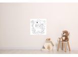 Wandsticker QUEENCE "Dinosaurier", weiß, B:45cm H:45cm, Vinyl, Wandtattoos, Wandsticker, DIY-Wandsticker zum Bemalen