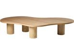 Couchtisch SALESFEVER "Aven 160x85 cm zeitloses Design mit Echtholzfurnier", braun (esche natur), B:160cm H:30cm T:85cm, Holzwerkstoff mit Eschenholzfurnier, Tische, Couchtisch, Markante organische Form mit skulpturalem Charakter
