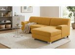 Ecksofa OTTO HOME "Lolland 241 x 146 cm, modern, mit Steppungen, mittelfester Sitz", gelb (curry), B:241cm H:79cm T:146cm, 100% Polyester, Sofas, Ecksofa, L-Form, aus pflegeleichtem, weichem Luxus-Microfaser
