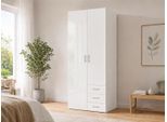 Kleiderschrank HOME AFFAIRE "Space Drehtürenschrank, Aufbewahrung Kasten Schrank Stauraum", weiß (weiß hochglanz), B:78cm H:200,4cm T:49,5cm, Holzwerkstoff, Schränke, Kleiderschrank, Breite 78, 115,8 oder 154 cm, mit je 3 Schubkästen, innen Einlegeböden