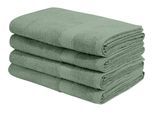 Duschtücher OTTO HOME "Juna, als Set und Serie erhältlich, 4 Duschtücher, 70x140cm", grün (salbei), B:70cm L:140cm, Walkfrottee, Obermaterial: 100% Baumwolle, Handtücher, Duschtücher, Handtuch Set, 100% Baumwolle, mit Bordüre, Uni-Farben, weich