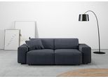 2,5-Sitzer HOME AFFAIRE "Glimminge auch in Breitcord, Feincord + Easy care-Bezug", blau (dunkelblau), B:214cm H:71cm T:101cm, 100% Polyester, Sofas, 2 5-Sitzer, besondere Kedernähte, Zierkissen