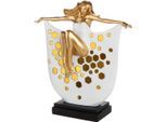 Skulptur GILDE "Skulptur Frau Miraelle weiß H. 34 cm", gold (weiß), B:32cm H:34cm T:10cm, Kunstharz, Dekofiguren, Skulptur, Anmutig modern dekorativ Geschenkidee Skulpturenfigur