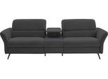3-Sitzer HOME AFFAIRE "Bellaria, inklusive 2x Relaxfunktion motorisch mit Herz-Waage-Beschlag", grau (anthrazit), B:239cm H:84cm T:92cm, 76% Polyacryl, 24% Polyester, Sofas, 3-Sitzer, Zwischenelement mit Tisch, Steckdose & USB-Ladestation
