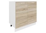 Unterschrank VCM "Küchenschrank B 80 cm Unterschrank Drehtüren Esilo", braun (weiß, sonoma, eiche), B:80cm T:46cm, Obermaterial: 100% Holz Wood., Schränke, Unterschrank