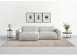 Ecksofa TRENDMANUFAKTUR "Braga, mit hochwertigem Kaltschaum, L-Form, Japandi-Design", silber (silber lining), B:255cm H:72cm T:160cm, 100% Polyester, Sofas, Ecksofa, modernes Sofa, Couch mit hohem Sitzkomfort, 255/72/160 cm (B/H/T)