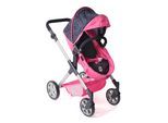 Kombi-Puppenwagen CHIC2000 "Mila", konfetti pink, Puppenwagen, KinderB:40cm H:67cm T:68cm, Kunststoff, Polyester, Stahl, Kombi-Puppenwagen, mit schwenkbaren Vorderrädern, B:40cm H:67cm T:68cm