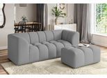 3-Sitzer OTTO HOME "TUURE Verlässliche Qualität, moderne Steppung, Breite 227cm", grau, B:227cm H:81cm T:94cm, 100% Polyester, Sofas, 3-Sitzer, Bubble Optik, hoher Sitzkomfort, Wellenunterfederung