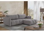 Ecksofa EXXPO - SOFA FASHION "Livonia, B/T: 260/187, modern & praktisch für kleine Räume", grau, B:260cm H:87cm T:187cm, Sofas, Ecksofa, Mit Bettfunktion & Bettkasten,hoher Sitzkomfort,inkl. Steppung, L-Form