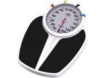 Personenwaage BISCHOF "Peso Plus", schwarz (schwarz, weiß), B:32cm H:7cm T:43cm, Personenwaagen, Personenwaage, mit 4 Gewichtsmarkern