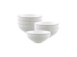 Schale VILLEROY & BOCH "Dessertschalen Gray Pearl ø 13 cm 6er Set weiß", weiß, B:13cm H:5,4cm L:13cm T:13cm Ø:13cm, Schüsseln, Schale, Spülmaschinengeeignet, Mikrowellengeeignet