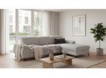 Ecksofa EXXPO - SOFA FASHION "TAOS bequem, komfortabel durch Kopfteilverstellung, Breite 281cm", grau (stone), B:281cm H:78cm T:166cm, Sofas, Ecksofa, inkl. Bettfunktion und Bettkasten,toller Sitzkomfort, Steppung im Sitz