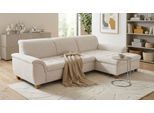 Ecksofa OTTO HOME "Eggery 279 x 170 cm, auch mit Schlaffunktion & Bettkasten, Holzfüße", beige (creme), B:279cm H:81cm T:170cm, 100% Polyester, Sofas, Ecksofa, Kopfteile verstellbar, L-Form, aus pflegeleichtem Luxus-Microfaser
