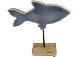 Dekofigur AM DESIGN "Fisch aus Mangoholz und Metall", braun, B:15cm H:15cm T:5cm, Holzwerkstoff, Metall, Dekofiguren, Dekofigur, in zwei Größen