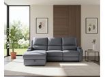 Ecksofa OTTO HOME "NAPORI Kunstleder, L-Form, 210cm, man./elektr. Relaxfunktion", grau (anthrazit), B:210cm H:102cm T:155cm, Polyester 40% / Polyurethane 60%, Sofas, Ecksofa, USB-A bei elektr. Variante, Staukasten, Seitentaschen u. Federkern