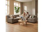 Ecksofa OTTO HOME "Faxxe 249 x 214 cm, auch mit Schlaffunktion", beige (schlamm), B:249cm H:74cm T:214cm, 90% Polyester, 10% Nylon, Sofas, Ecksofa, aus haustierfreundlichem Pet Friendly Cord, L-Form