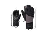 Skihandschuhe ZIENER "GASTIUS-Z AQUASHIELD lavalan", Herren, Gr. 8,5, schwarz (magnet), Materialmix, Handschuhe Skihandschuhe, wasserdicht, winddicht, atmungsaktiv, Wollwattierung
