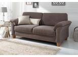 2-Sitzer OTTO HOME "Borkum, B: 156 cm, Federkern-Polsterung, Landhausstil, Sitzhöhe 46 cm", braun, B:156cm H:87cm T:88cm, Struktur (100% Polyester);Luxus-Microfaser ALTARA NUBUCK (100% Polyester);MELROSE (100% Polyester);Luxus-Microfaser Toro (100% Polyester), Sofas, 2-Sitzer, Kopfstützen nachrüstbar, Wellenunterfederung, Massivholzfüße