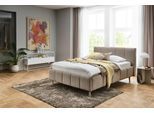 Polsterbett MEISE.MÖBEL "ALVA wahlweise mit Lattenrost, Breiten: 140, 160 & 180cm", beige (cappuccino), B:165cm H:104cm L:220cm, Betten, Polsterbett, Fußfarbe: sand