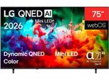 LG QNED-Fernseher "75QNED70B6A", Energieeffizienz: E, bunt (schwarz), 75 ″, Fernseher, QNED-Fernseher