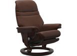 Relaxsessel STRESSLESS "Sunrise", braun (malt braun batick), B:88cm H:103cm T:78cm, Leder BATICK: BATICK ist ein leicht korrigiertes, durchgefärbtes und genarbtes Möbelleder, bei dem die meisten Unebenheiten und Spuren in der Regel entfernt wurden.;Leder PALOMA: PALOMA ist ein durchgefärbtes Semianilin-Möbelleder mit natürlicher Narbung.;ROHLEDER Stoff Q2 FARON: Ein fester zuverlässiger Bouclé mit