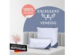3-Kammer-Kopfkissen EXCELLENT "Venedig, Kissenparade1 tlg. oder 2 tlg. 40x40-80x80 cm", weiß, B:40cm L:80cm, Bezug: 100% Baumwolle. Füllung Außenkammer: 100% Daunen. Füllung Innenkammer: 100% Federn, Kopfkissen, 3-Kammer-Kopfkissen, hergestellt in Deutschland