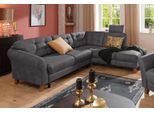 Ecksofa OTTO HOME "Trondheim L-Form, B: 260 cm, Federkern, Komfortsitz", grau (anthrazit), B:260cm H:89cm T:90cm, Struktur weich ( 97% Polyester, 3% Baumwolle);Luxus-Microfaser ALTARA NUBUCK (100% Polyester);Luxus-Microfaser Lederoptik (100% Polyester), Sofas, Ecksofa, mit Schlaffunktion und Stauraum, Eckcouch frei stellbar