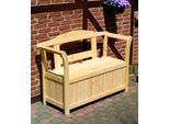 Gartenbank PROMADINO, beige (natur), B:130cm H:91cm T:50cm, Holzwerkstoff, Sitzbänke, Gartenbank