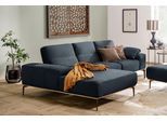 Ecksofa W.SCHILLIG "run, Designsofa mit tollem Sitzkomfort, bequem, L-Form", blau (blau z73), B:279cm H:88cm T:178cm, Longlife Xtra-Leder Z73: Naturwalkleder der Luxusklasse aus den erlesensten Rohhäuten. Hautstärke 1, 1 – 1, 3 mm;ROHLEDER Jacquard-Flachgewebe Q2 W60 (63% Polyester, 37% Polyacryl);ROHLEDER Chenille-Flachgewebe Q2 W77 (68% Polyacryl, 32% Polyester);Stoff S37 (100% Polyester), Sofas