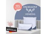 Kopfkissen EXCELLENT "Venedig, Kuschel- oder Kopfkissen 1-tlg. oder 2 -tlg.", weiß, B:60cm L:60cm, Bezug: 100% Baumwolle. Füllung: 85% Federn, 15% Daunen, Kopfkissen, Kopfkissen, Deko- oder Kopfkissen in vielen Größen
