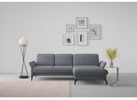 Ecksofa SIT & MORE "Fashion L-Form", blau (blaugrau), B:253cm H:84cm T:165cm, Sofas, Ecksofa, wahlweise mit Kopfteilverstellung und Vorziehsitz, motorisch