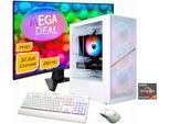 GAMEMAX Gaming-PC-Komplettsystem "MegaDeal AERIS MW 2865 AMD Ryzen 7 5700X 16GB 1TB SSD RTX 5060", Energieeffizienz: E, weiß, Microsoft Windows 11 Home (64 Bit), 16 GB RAM 1.000 GB SSD, Computer_Komplettsysteme, Windows 11 + MSI MAG 32C6X Curved Monitor 80cm (32"), Gaming-PC-Komplettsystem