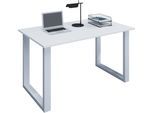 Schreibtisch VCM "Schreibtisch Bürotisch Computertisch 140x50 Lona U", weiß (weiß, weiß), B:140cm T:50cm, Tische, Schreibtisch
