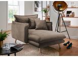 Loveseat HOME AFFAIRE "Lazio, 111 cm breit, modern und bequem", braun, B:111cm H:101cm T:167cm, 100% Polyester, Sessel, Loveseat, Velours, inkl. Rücken- und Zierkissen