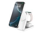 BELKIN Wireless Charger "UltraCharge faltbare magnetische 3-in-1 Ladestation mit Qi2 (25 W)", weiß, B:10,5cm H:7cm T:12cm, Ladegeräte, Wireless Charger