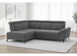Ecksofa SIT & MORE "Vanity L-Form, B: 254 cm, mit Sitz-, Kopf- und Armteilverstellung", grau (dunkelgrau), B:254cm H:84cm T:197cm, 95% Polyester 5% Polyamid, Sofas, Ecksofa, Couch optional mit Schlaffunktion & Bettkasten
